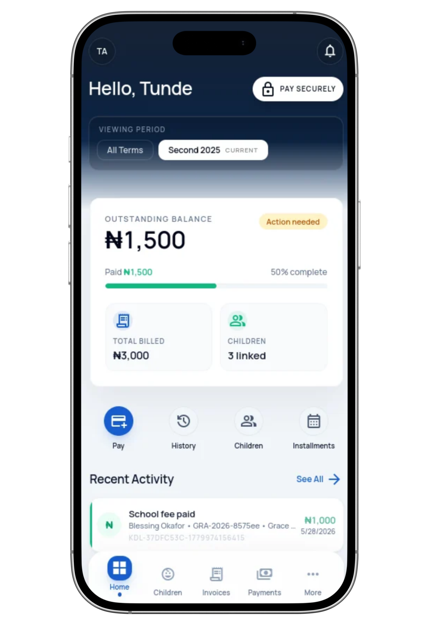 Payer Portal Mockup